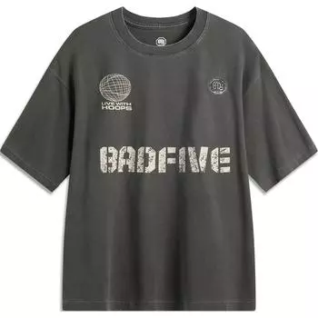 Футболка баскетбольная Li Ning с круглым вырезом, удобная, дышащая, свободная, с коротким рукавом, мужская, серая, AHSU441-5 L