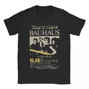 Футболка Bauhaus для мужчин, футболка из 100% хлопка, круглый вырез, короткий рукав, одежда больших размеров S чёрный