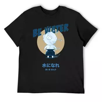 Футболка Be Water Футболки с аниме Футболка с аниме Эстетическая одежда Винтажные футболки Мужские футболки S белый