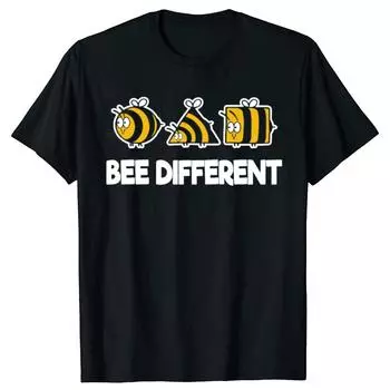 Футболка Bee Different Weird Unique Funny Beekeeper, мужские футболки, уличная одежда, повседневная, хлопковая, на каждый день, на все времена года, свободного покроя, футболка большого размера 2XL белый