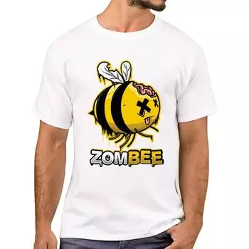 Футболка Bee Guy Funny Bees Lover Beekeeping Honey Футболка Zombie Bee Мужские топы Футболки в стиле хип-хоп Хлопковые дизайны S асфальт