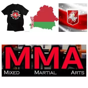 Футболка Беларусь ММА кикбоксинг UFC муай тай рыцарь кавалерия меч графический ретро винтаж 3D принт мужчины женщины унисекс короткий рукав круглый вырез S