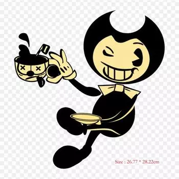 Футболка «Bendy And The Ink Machine» Bendy And The Ink Mac, термопереносная печать, виниловые нашивки, наклейки для одежды, аппликации «сделай сам», моющиеся нашивки