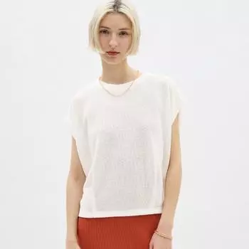 Футболка без рукавов GU by Uniqlo Loop Yarn с защипами на талии