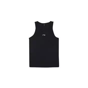 Футболка без рукавов с круглым вырезом и принтом логотипа Li Ning, мужские топы, черные YVST029-1 M