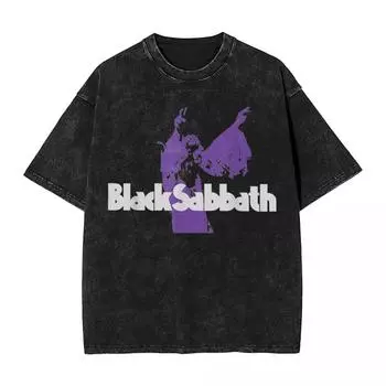 Футболка Black Sabbathes Music Purple, футболки большого размера из стираного хлопка, винтажные футболки для мужчин и женщин в уличном стиле, летние футболки S