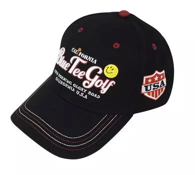 Футболка BLUE TEE GOLF Standard Cotton Cap [Голубой гольф] [Модель Smile] (черный) чёрный