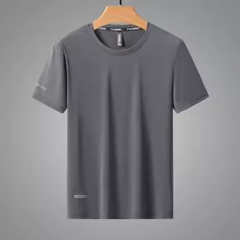 Футболка больших размеров для ледового спорта для мужчин и женщин. Быстросохнущая летняя тонкая однотонная одежда для бега с короткими рукавами, дышащий свободный повседневный топ. XL зелёный