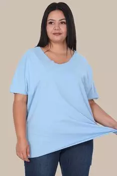 Футболка больших размеров с V-образным вырезом