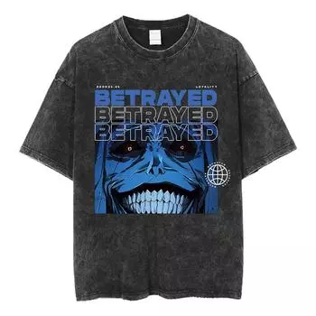 Футболка большого размера Anime Solo Leveling для мужчин и женщин в спортивном стиле, винтажная, с эффектом кислотной стирки, мешковатая футболка, тренд, ностальгическое ретро S