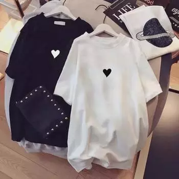 Футболка большого размера для женщин, лето 2023, хлопковая, с короткими рукавами, свободный крой, одежда для беременных XL