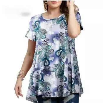 Футболка большого размера для женщин с 3D-принтом, футболки с коротким рукавом, свободные футболки 7XL