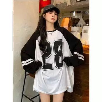 Футболка большого размера для женщин с V-образным вырезом и коротким рукавом, летние уличные топы в стиле пэчворк, повседневные футбольные майки Y2k L белый