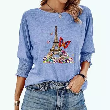 Футболка большого размера для женщин с модным принтом, повседневная свободная футболка с круглым воротником на весну и лето S белый