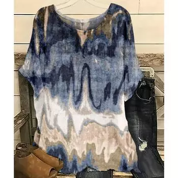 Футболка большого размера для женщин, свободная, с круглым вырезом и короткими рукавами, женская футболка с 3D-принтом 7XL