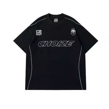 Футболка большого размера для женщин в стиле хип-хоп, уличная футболка с буквенным принтом и символами, дизайнерская футболка Harajuku, топы с коротким рукавом S чёрный