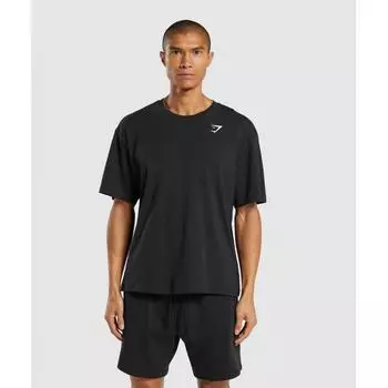 Футболка большого размера GYMSHARK Essential, черная A1A3E BBBB XS