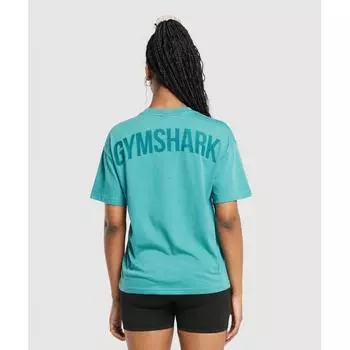 Футболка большого размера GYMSHARK GS Power Bondi Teal B4A7O TBNJ