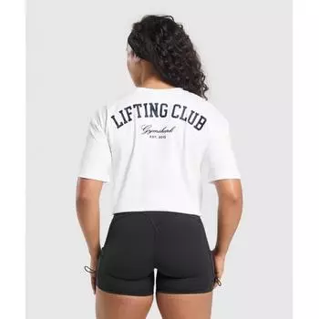 Футболка большого размера Gymshark LifTing Club белая B2b2n Wb57 XS