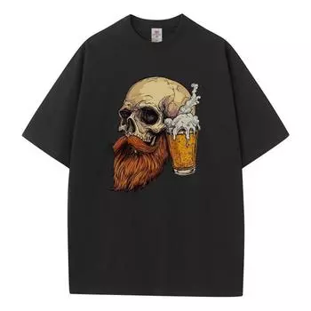 Футболка большого размера из хлопка унисекс, топы с графическим принтом, дышащие мужские топы с принтом, дизайнерская одежда 3XL чёрный