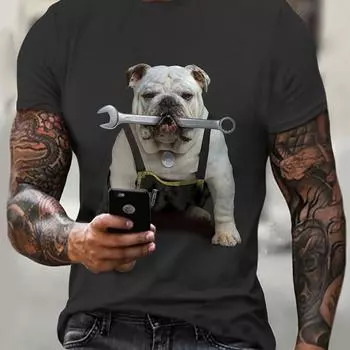 Футболка большого размера с графическим принтом 3D Pig для лета, модные повседневные футболки с коротким рукавом для крупных высоких мужчин S