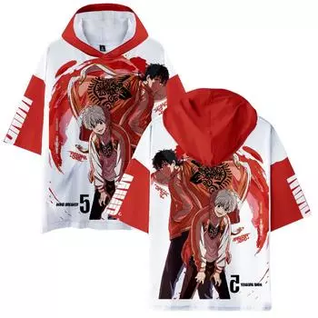 Футболка большого размера с принтом HOT WIND BREAKER для женщин, мужчин, мальчиков и девочек, летняя футболка с коротким рукавом и капюшоном, повседневные свободные пуловеры XS