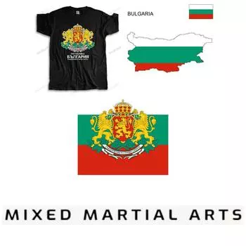 Футболка болгарская MMA Kick Boxing UFC Muay Thai с графическим символом, значок ретро, винтажный 3D-принт для мужчин и женщин, унисекс, с коротким рукавом, с круглым вырезом, лев XS