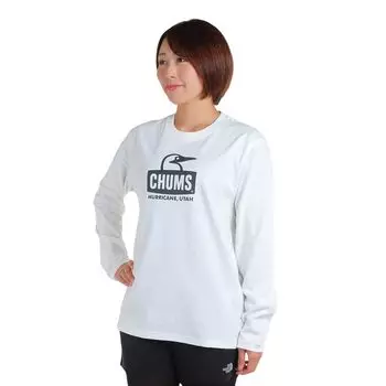 Футболка Booby Face Brushed White x Black [Chums] Футболка с длинными рукавами для мужчин