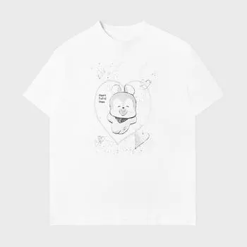 Футболка BT21 MANG BASIC Street с коротким рукавом белая (Выбор варианта: M / L)