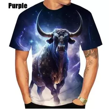 Футболка Bull Series с 3D-принтом для взрослых мужчин, повседневная, с короткими рукавами S