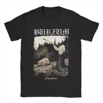 Футболка Burzum Blow The Trumpet, мужская хлопковая футболка, потрясающая футболка с круглым вырезом, футболки с коротким рукавом, летняя одежда S чёрный