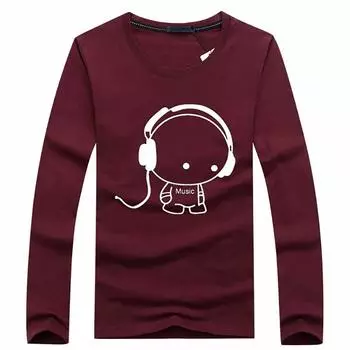 Футболка BUZZxSELECTION Long TSL005 Wine, Рукав, Футболка, Персонаж, Стильный, Персонаж, Мужская, Женская (05. Красный, XL)