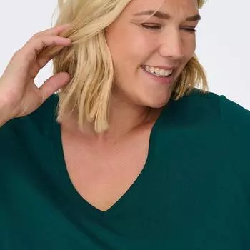 Футболка Bonnie с V-образным вырезом и классическим кроем для женщин ТОЛЬКО CARMAKOMA 50/52 темно-синий