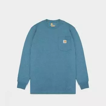 Футболка CARHARTT K126 с рабочими карманами и длинными рукавами OCEAN BLUE HEATHER 91226 91226