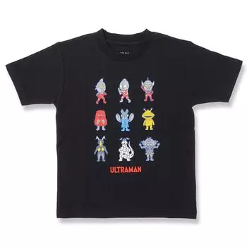 Футболка Casual с коротким рукавом и персонажем Ultraman Monster Goods Kids Black 2 [Fine Plus] (иллюстрация)