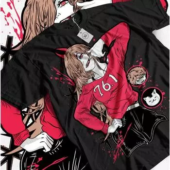 Футболка Chainsaw Man Devil Anime Japanese Manga Chainsaw Man Denji Power Shirt S