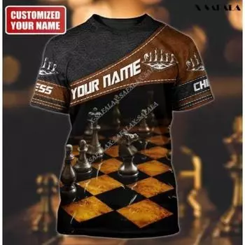 Футболка Chess Queen с 3D-принтом по всей поверхности, футболка шахматиста, лучший подарок для любителя шахмат S