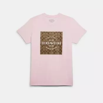 Футболка Coach Signature светло-розовая