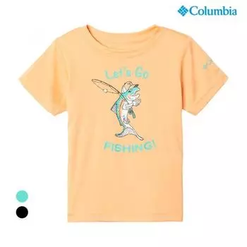 Футболка Columbia Kids Kids Pfg с коротким рукавом и рисунком, розовая Pink/115(XXS)