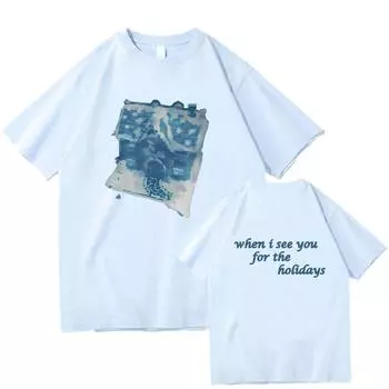 Футболка Conan Gray New Song Holidays из хлопка, летние высококачественные футболки для женщин и мужчин, свободные топы, трендовые футболки Harajuku с круглым вырезом XS чёрный