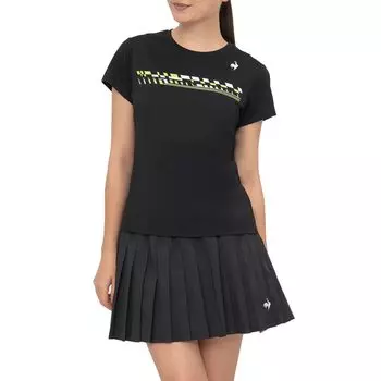 Футболка Coq Tricolor Print Game Sweat Quick UV CUT JTA Officially Short Official Black [Le Sportif], рубашка, впитывающая, сухая, (УПФ15), Одобренный,