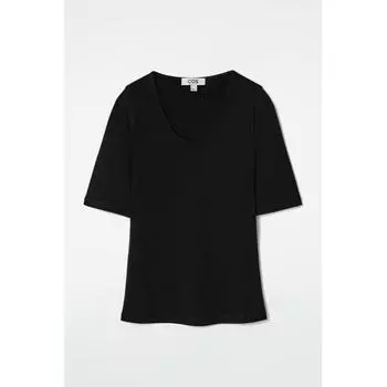 Футболка Cos Japan Slim FiT из хлопка с круглым вырезом Black/S