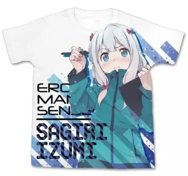 Футболка Cospa Eromanga Sensei Sagiri Izumi Full Graphic, БЕЛАЯ, размер M, хлопок
