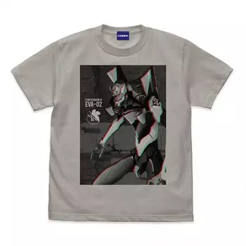 Футболка Cospa EVANGELION Eva Unit 2 Effect Visual LIGHT GRAY размера L светло-серый