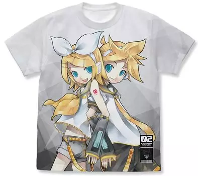 Футболка Cospa Kagamine Rin and Len Full Graphic БЕЛАЯ, размер S, хлопковая