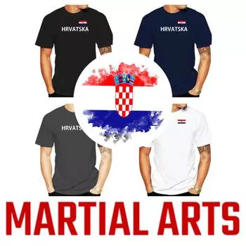 Футболка Croatia Croatian Hrvatska MMA Kick Boxing UFC Muay Thai с ретро-винтажным принтом для мужчин и женщин с коротким рукавом и круглым вырезом, белая, черная, синяя, серая XS