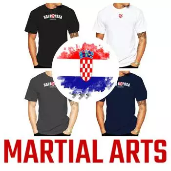 Футболка Croatia Croatian Hrvatska MMA Kick Boxing UFC Muay Thai с графическим ретро-винтажным 3D-принтом для мужчин и женщин, унисекс, с коротким рукавом и круглым вырезом XS