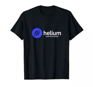 Футболка DeFi с изображением криптовалюты HNT от Helium Powered People чёрный