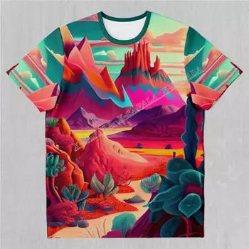 Футболка Desert Trippy Galaxies с 3D-принтом из высококачественного молочного волокна для мужчин, дышащая, быстросохнущая, летняя, мягкая, материал 210 г/м S