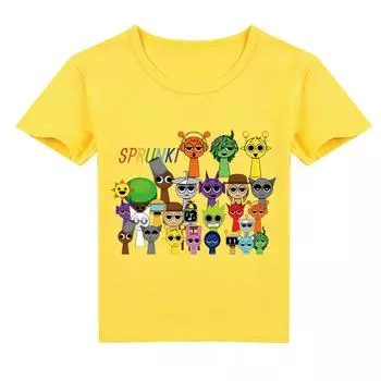 Футболка детская 2D Футболка Sprunki детская с коротким рукавом 160 белый